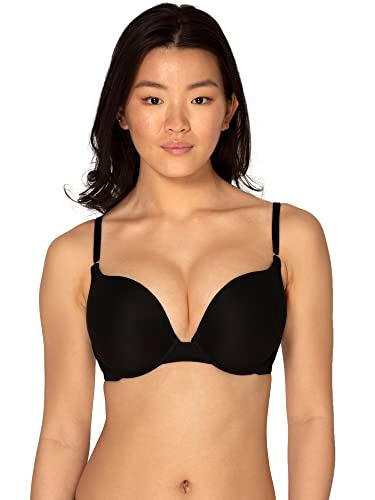 Smart & Sexy Womens Maximum Cleavage Underwire Bra, Push Up Bra, Black Hue (Mesh), 38C US