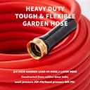 Garden Hose 10 ft x 3/4 Hot/Cold Heavy Duty Water Hose,-50F to 190F,Burst 600Psi Flexible Upgraded Rubber Hoses,3/4 Solid Fittings for All-weather Outdoor Lawn & Garden
