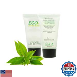 ECO amenities Travel Size Body Wash Bulk - Hotel Supplies for Guests-Great for Vacation Rental and Airbnb Toiletries -Body Wash for Men & Women - Green Tea Scent - 72 pack, 0.75 fl oz (22ml) Tubes