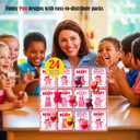 Valentines Day Gifts for Kids Classroom Bear Squishes, School Party Favors Exchange with Cards 24 PCS (Red)