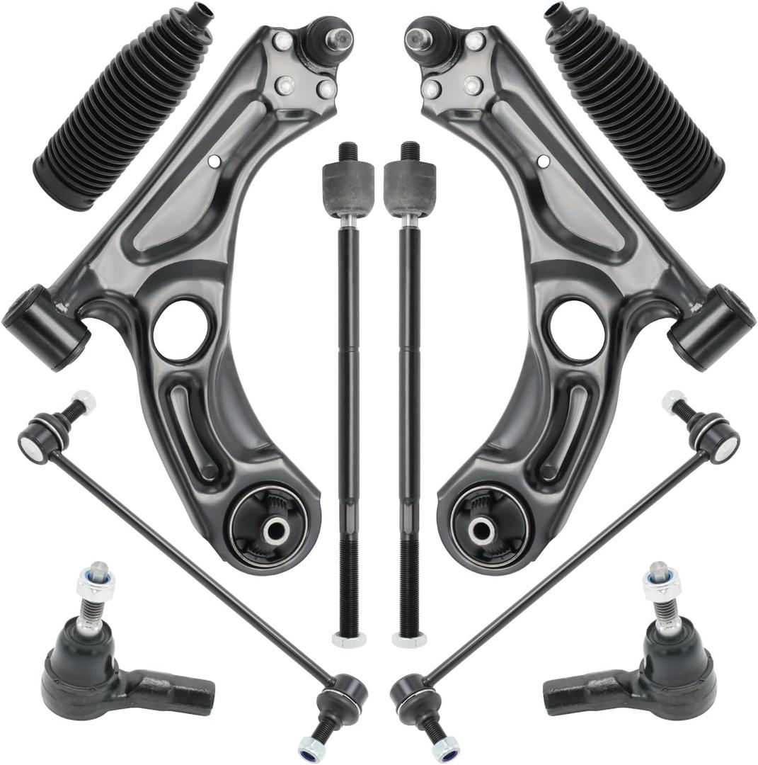 Front Suspension Kit Lower Control Arm Fit for 2012-2020 Chevy Sonic | 2 Lower Control Arm w/Ball Joint 2 Sway Bar Link 4 Outer & Inner Tie Rod End (# K622426 K622428 K750630 EV800936 ES800929)