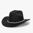 Glitter Silver Black Cowboy Hats for Women - Western Sparkly Rhinestone Cowgirl Hat for Ladies Size M-L