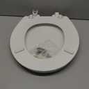 Mayfair Cassel Slow Close Toilet Seat, Easy Clean, Non Slip Premium Wood Seat, Easy Install, Made in USA, Round, White