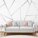 Hoolerry 24 Pcs Silver Wall Decals Peel and Stick 70.8 x 1.2 Inch Silver Tape for Wall Decor Metallic Line Adhesive Tile Stickers Mirror Stickers Graphic Tape for Home Crafts Decoration