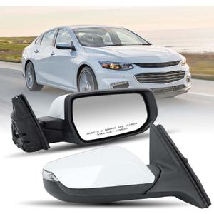 Passenger Side View Mirror Compatible with 2016 2017 2018 2019 2020 2021 2022 Malibu LT Hybrid,Mirrors With Heated Turn Signal,7-Pins OE-GM1321539(White)