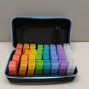 Monthly Pill Organizer 4 Times a Day, Pill Box Organizer with 32 Daily Compartments, 30 Day Pill Organizer 4X a Day Pill Holder with Hard Shell Travel Case with Weekly Pill Bag 4 Times a Day