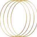 HOHIYA 4 Pcs 16 Inch Metal Floral Hoop Large Gold for Macrame Craft Wreath Rings Dream Catcher Wall Hanging 4mm Wire Taiwan Made