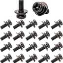 6 x 20 Pcs M3 Screws Assortment,Machine Screws with Nuts Washers, Phillips Head M3 x 10mm Black with Washers (20, M3)
