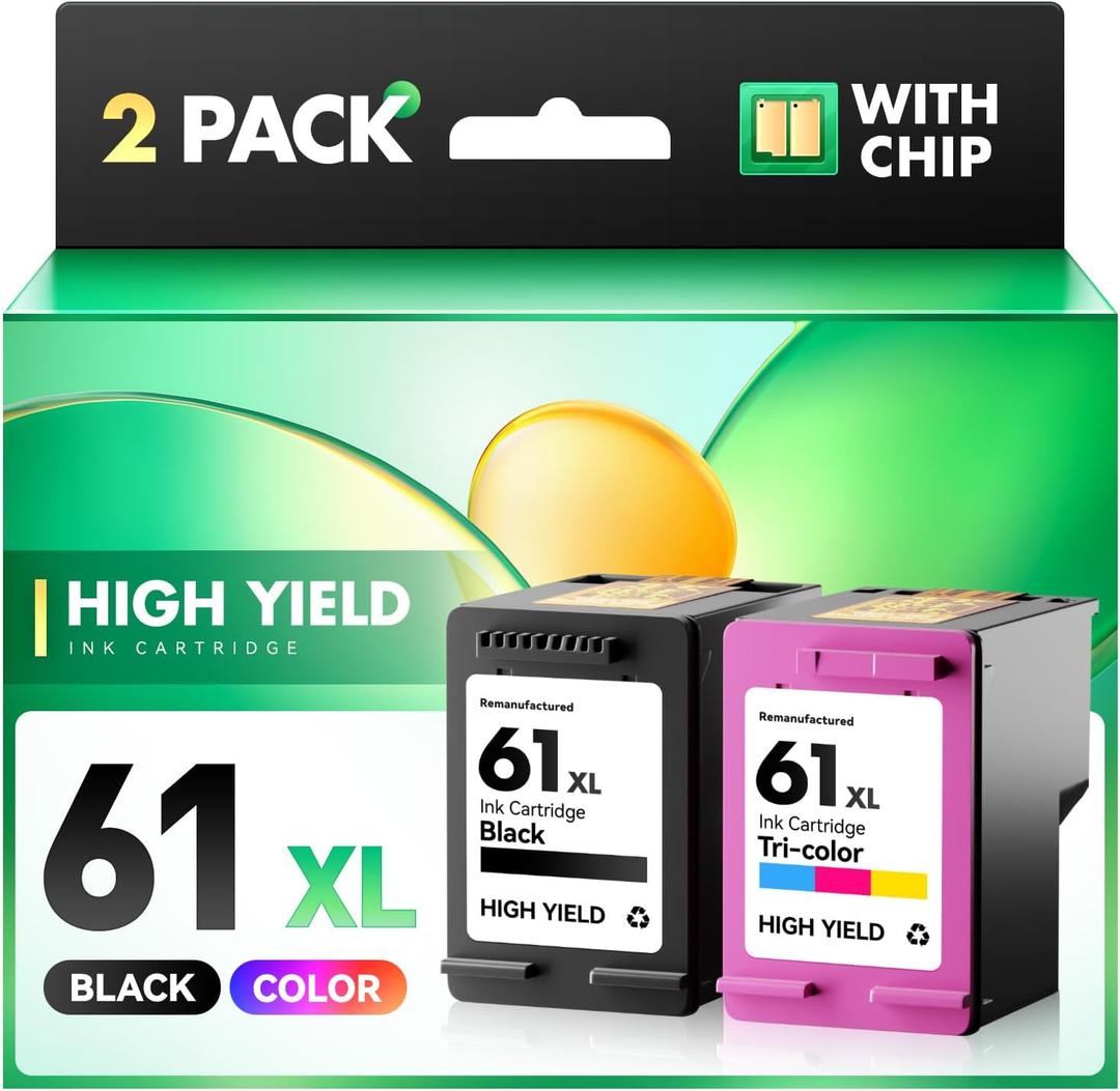 61XL Ink Cartridge Replacement for HP 61 XL(Black Color Combo Pack) for HP61 HP61XL for 4500 5530 4630 2540 4502 2542 4635 5535 4501 3050 2541 3510 2514 3512 1000 1010 1510 Printers
