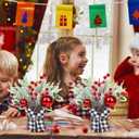 XJar Small Christmas Tree, Tabletop Artificial Mini Christmas Tree, 9 Inch Artificial Small Potted for Christmas, Suitable for Family Gathering, Indoor Fireplace Christmas Decoration