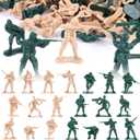 Shindel 100PCS Army Men Toy Soldiers, Plastic Army Men Playset Green Yellow Soldier Figures 8 Poses for Boys Birthday Gift