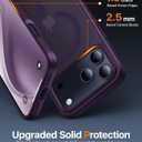 Magnetic for iPhone 17 Pro Case,[Anti-Slip][Compatible with MagSafe][Military Grade Drop Protection] Shockproof Protective Translucent Matte Phone Case for iPhone 17 Pro Case,Deep Purple