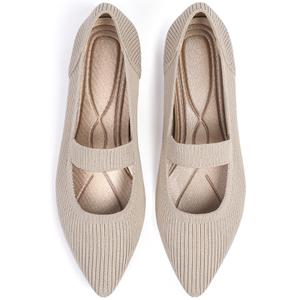 Women's Flats Shoes Pointed Toe Knit Washable Ballet Comfortable Dressy Mary Jane Flat, Size 37