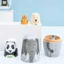 Long-Nosed Elephant Nesting Dolls Wooden Matryoshka Russian Doll Handmade Stacking Toy Set 5 Pieces for Kids
