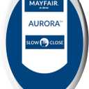 Mayfair Aurora Slow Close Toilet Seat, Easy Clean Hinges and Adjustable Perfect Fit Plastic Seat, Made in USA, Elongated, White
