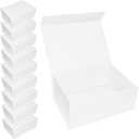 ModParty Set of 10 Magnetic Gift Boxes  9.25 x 6.75 x 4 in Foldable Pink Boxes with Lid & Closure  DIY Bridesmaid Proposal, Packaging & Small Business Gifts (EB3541NP) (White)