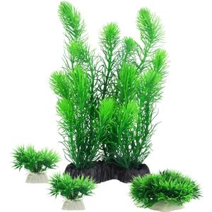 MyLifeUNIT Aquarium Plants, Artificial Aquarium Decorations for Fish Tank Decor, Pack of 4