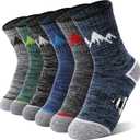 ANTSANG Kids Toddlers Boys Girls Merino Wool Hiking Athletic Thermal Warm Winter Socks (8-12 Years, Grey)