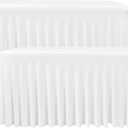 Nasitos White Rectangle Table Skirts, 2 Pack - 72 x 30 Inch - Stretch Spandex Fitted Table Clothes, Cocktail Tablecloths for Party, Banquet, Birthday (6FT)