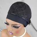 Headband Wig Human Hair Wigs for Black Women, 6" Wear and Go Glueless Pixie Cut Headband Wigs for Black Women Short Curly Human Hair Wigs