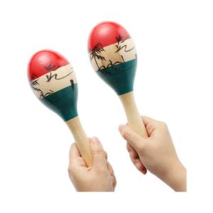 Maracas Large Colorful Wood Rumba Shakers Rattle Hand Percussion of Sand of the Hammer Great Musical Instrument with Salsa Rhythm For Party,Games. (Colorful 2 Pair)