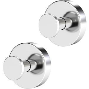 STWWO Suction Cup Hooks for Shower, Heavy Duty Towel Hooks for Walls No Damage, Modern Shower Suction Hooks for Kitchen Bathroom Wall, Glass, Mirror, Tile, Hanging Towels Robes, Chrome (2 Pack)