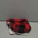 Malier Classic Plaid Fleece Dog Coat - Warm Winter Jacket with Pocket, Windproof - Red, X-Small