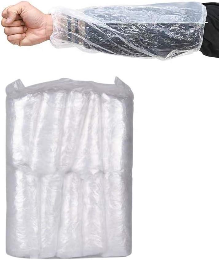 Disposable Arm Sleeves Covers, PeSandy 100pcs Waterproof PE Oversleeves Covers (Clear)