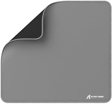 Attack Shark CM02 Gaming Mouse Pad with High-Density Fiber Surface,5S Coating Technology,4mm Thick Cushioning,Precision Edging,Anti-Slip Rubber Bottom for Enhanced Stability and Precision-Light Gray