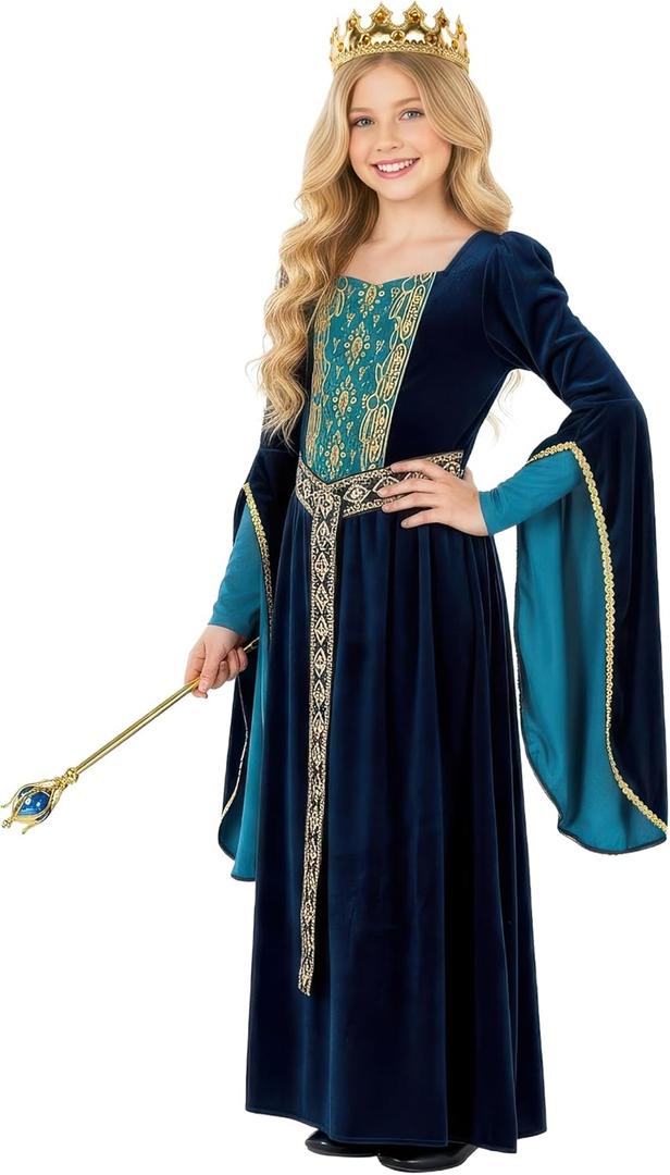 Morph Medieval Princess Costume Girl Renaissance Medieval Kids Renaissance Costume for Girls Halloween Costumes For Girls (Small)