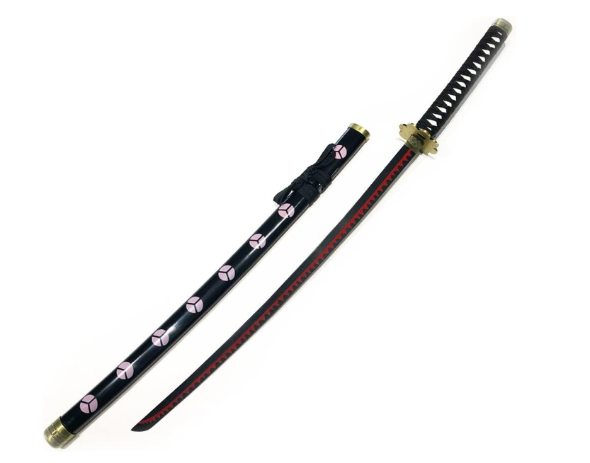 Zisu Light Up Demon Katana Sword - 40-Inch Katana with Rechargeable Battery - Full Kit with Sword Stand and Belt (Kokushibou)