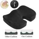 Memory Foam Seat Cushion for for Home Office Desk Chairs Black 18.5" x 14"
