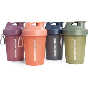 Smartshake Protein Shaker Bottle for Protein Mixes - 4 Pack - 13.5 oz | Leak Proof Shaker Cups for Protein Shakes | Blender Bottle Shaker | Protein Shaker Bottle Pack | BPA Free Shaker  Multicolor