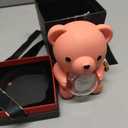 Teddy Bear with Preserved Rose Flower in Bear with Necklace and Box, Unique Mothers Day Gifts for Mom from Son Daughter (Pink+ Gift Box), 5.86 x 8.35 x 5.96 inches