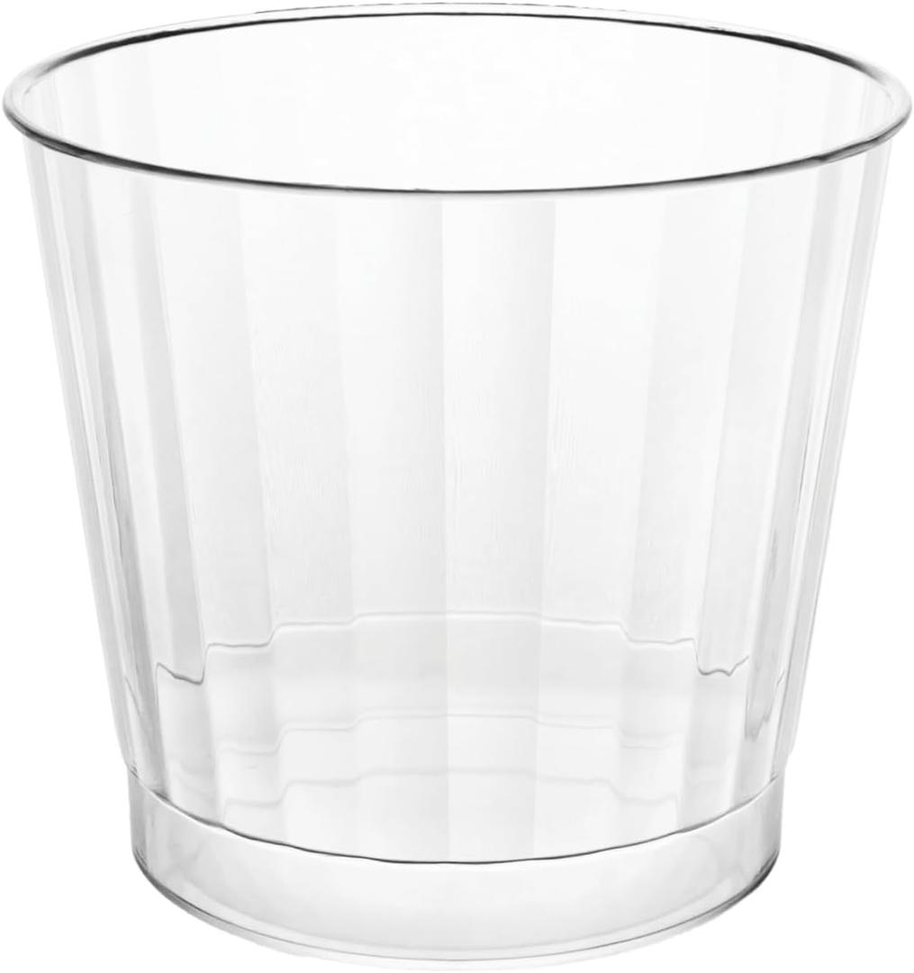 Party Essentials Deluxe/Elegance Hard Plastic Party Cup/Old Fashioned Tumbler/Cocktail Glass, 9 oz., 80 Count, Clear