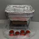 6 Pack - Disposable Chafing Dish Buffet Set, Welded Body Food Warmers for Parties, Fuel Cans Complete Set, Half Size Pans, Warming Trays