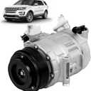 198358 AC Compressor Air Conditioner with Clutch Compatible with Ford Explorer/Taurus/Flex 2013-2018 (3.5L/3.7L); Compatible with Lincoln Continental 2017-2018 (3.7L) MKZ/MKS & MKT (V6 3.5L/3.7L)