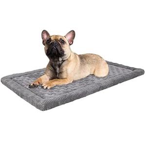 Dog Crate Pad 30x19 inch Gray Memory Foam Dog Bed Mat Small Medium Grey Washable Puppy Sleeping Bed Anti Slip
