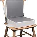 Kalawen Booster Seat for Kitchen Chair, Upgraded 2Pcs PU Washable Straps Safety Buckle Kids Toddler Booster Seat for Table (Gray-1)