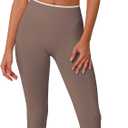 ABOCIW Workout Sets for Women Seamless Color Block Sports Bra Hidden Scrunch High Waist Leggings 2 Piece Gym Yoga Active Wear Pilates Outfits Athletic Work Out Clothes, Mocha, Medium