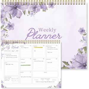 Weekly Planner Notepad 8.5x11 Inches  52 Weeks Undated Dashboard Desk Pad for To-Do List, Schedule & Notes  Productivity Planner for Work, School, Home & Busy Professionals (Lavender Purple)
