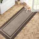 PURRUGS Dirt Trapping Door Mat 24" x 70", Non-Slip Machine Washable Entryway Rug, Entrance Mat, Indoor Front Door Mat, Super Absorbent Entry Rug for Muddy Shoes & Paws, Beige & Grayish Brown