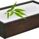Bamboo Guest Towel Holder in Dark Walnut (9.75"x 5.50"x 2")  Bathroom Napkin Tray  Multipurpose Organizer Box - Ideal for Guest Bathroom, Desk, Dining Table, Kitchen Counter & Drawers