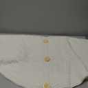 36-Inch Rib Knit Christmas Tree Skirt with Oak Buttons, Cream White