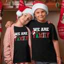 Family Christmas Shirts Merry Christmas Matching Outfits Xmas Graphic Tees Holiday Short Sleeve Tops (Black)