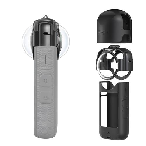 aMagisn Insta 360 X3 Glass Anti-fog Lens Guard Removable Lens Cover Optical Glass Lens Guard Accessories for X3 Action Camera with Lens Cap and Silicone Case