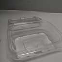 SENENQU 200PCS Disposable Plastic Hinged Food Container - Clear Clamshell Food Containers, 6.7" Length x 3.9" Width x 2.6" Depth Cheesecake Container Disposable to Go Box