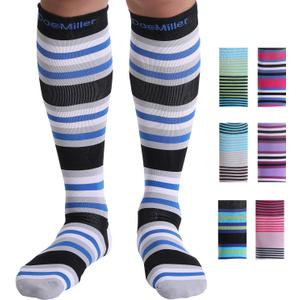 Doc Miller Compression Socks for Women & Men - Knee High Support, 15-20mmHg, Medical Grade, Size - Ideal for Sport, Travel, Nurse, Pregnancy & Varicose Veins, 1 Pair, XL