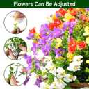 Artificial Flowers for Outdoor, UV Resistant Fake Silk Pansies Flowers, Realistic Faux Plants for Outside Indoor Porch Patio Window Box Planter Home Decor (16, Yellow Purple White Red)