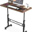 Small Standing Desk Adjustable Height, Mobile Stand Up Desk with Wheels, 32 Inch Portable Rolling Desks for Walking Pad Treadmill Rusitc (Rustic)